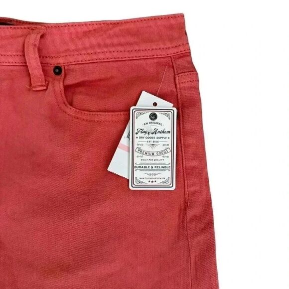 Flag & Anthem Rust Orange Cotton Blend Casual High Rise Sporty Comfy Soft Premiu - Picture 3 of 12